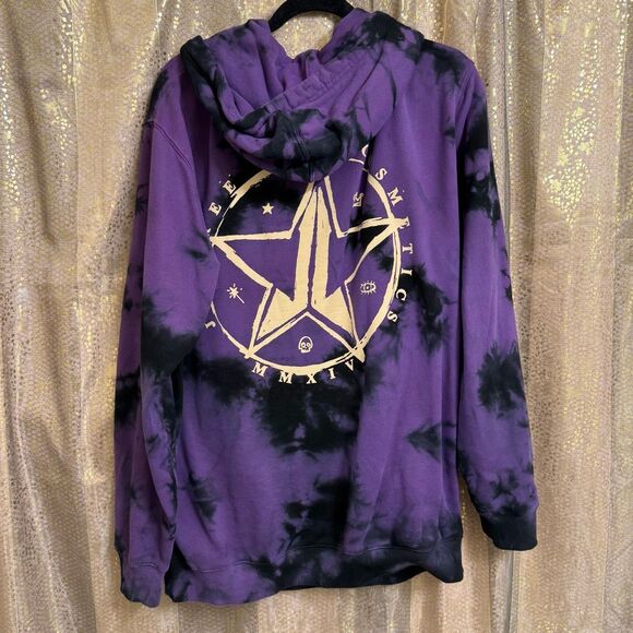 Jeffree Star Purple Black Logo Tie Dye Pullover Hoodie Large - Picture 2 of 5